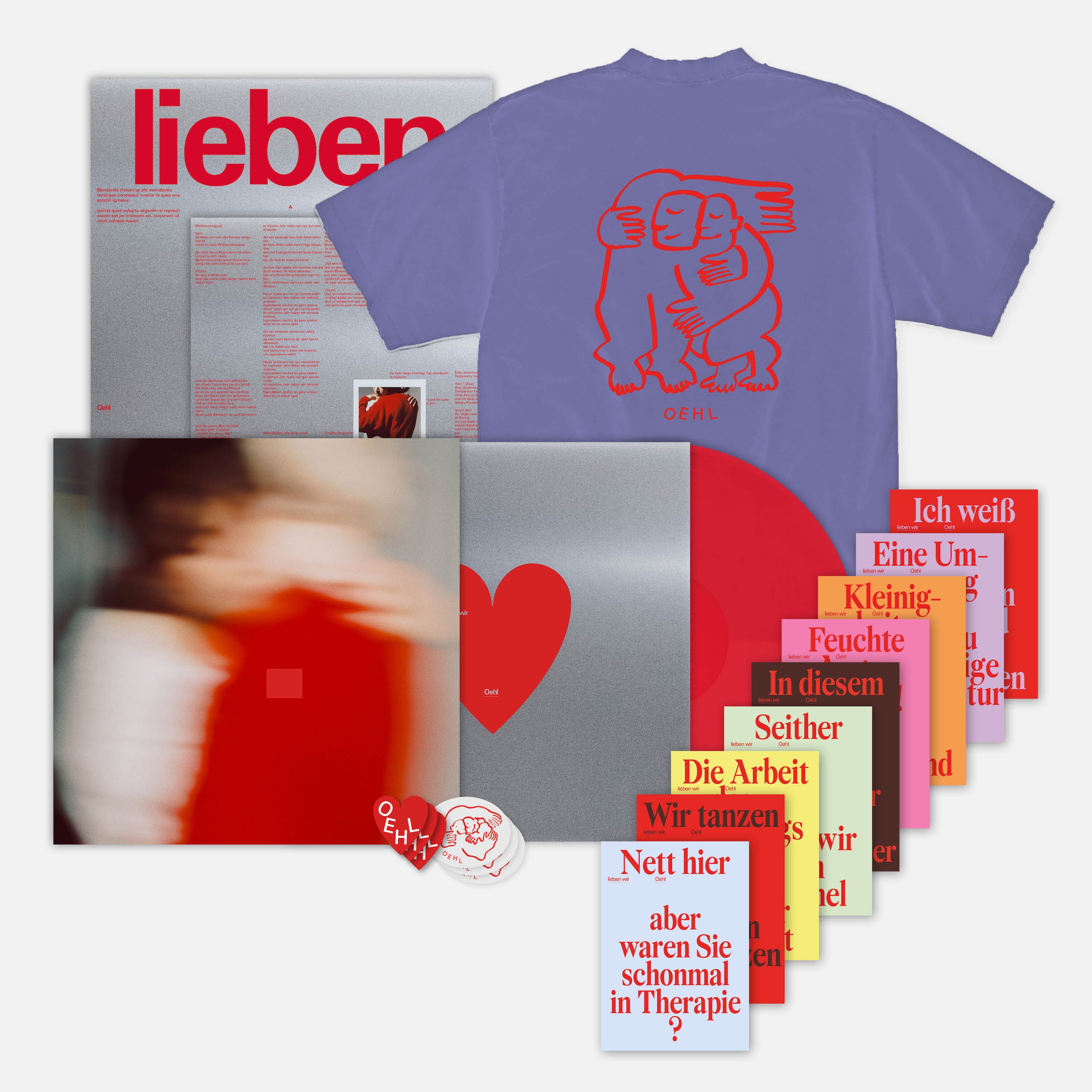 Oehl - lieben wir - LP + T-Shirt + Sticker + Karten-Set - Bundle