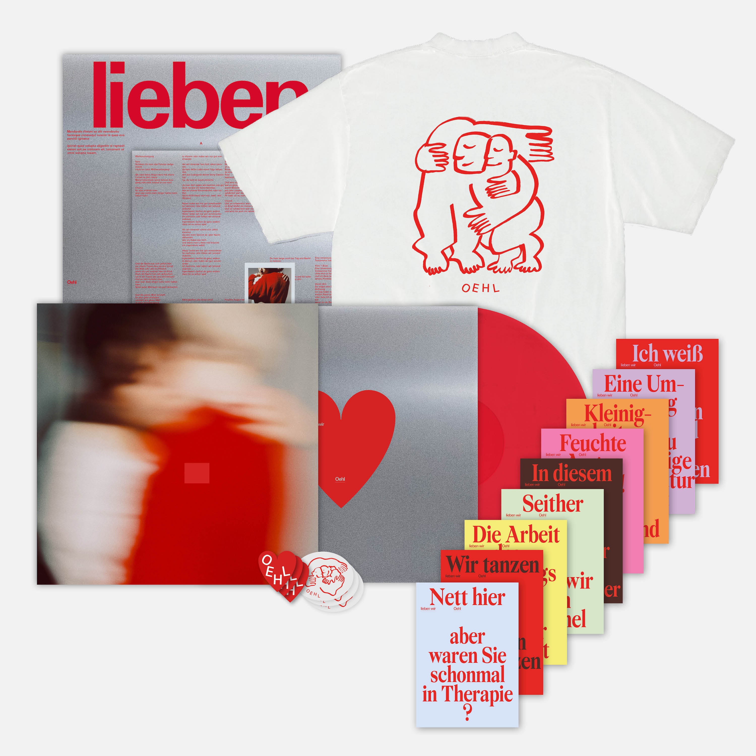 Oehl - lieben wir - LP + T-Shirt + Sticker + Karten-Set - Bundle