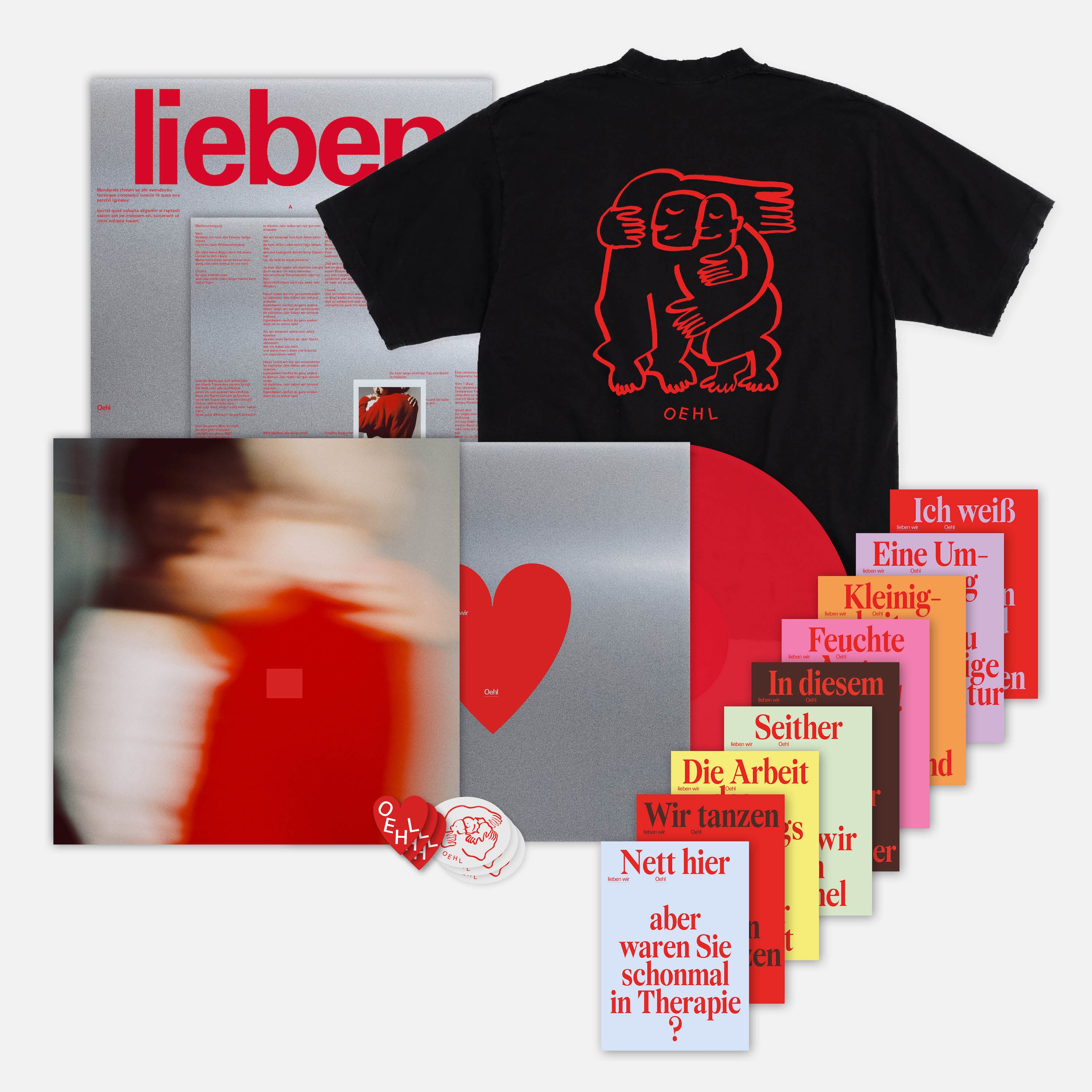 Oehl - lieben wir - LP + T-Shirt + Sticker + Karten-Set - Bundle